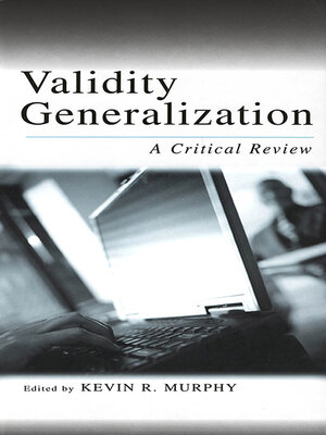 cover image of Validity Generalization